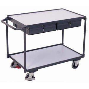 Variofit ESD <b>Table</b> Trolley 2 Loading Areas Drawers 1.175 X 625 850 Dimensions Industrial Use Four-<b>Wheel</b> OEM Customizable - Product Image 1