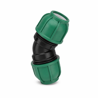 Coude de compression égal à 45 degrés PN12.5 en PP pour tuyaux PE/HDPE, résistant aux UV, raccord anti-fuite, norme DIN, pour l'irrigation agricole