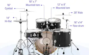 Hot Sale 5PCS Drum Colorful Musical Instrument Adult/Children Jazz Drum Kit Drum Set