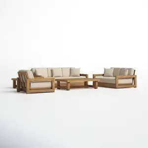 Роскошный современный деревянный диван, патио, уличная мебель из тикового дерева, садовый диван из тикового дерева, садовый диван