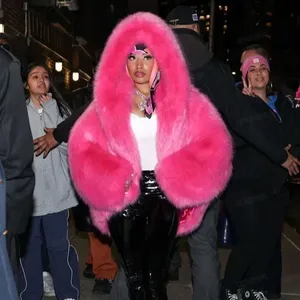 Nouvelle veste à capuche en fourrure de renard respectueuse de l'environnement veste chaude à fourrure pour femmes femmes - Product Image 2