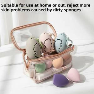 XHJ Cross-border New Silicone Love Beauty <b>Egg</b> Storage Dustproof Breathable Face Powder Puff Protective Cover for Bag - Product Image 4