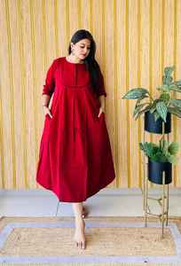 Recién llegado, vestido suelto, ropa de verano para embarazo, ropa de algodón, vestido de maternidad, bata con cremallera, línea A, cómodo, largo, 2 bolsillos, Midi - Product Image 2