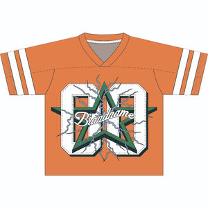 Maillot de football américain à manches courtes personnalisé Streetwear à la mode imprimé Logo broderie conception maille culture mode chemise de football - Product Image 4