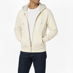 Sweat à capuche zippé 100 coton personnalisé, poids lourd, sweat à capuche surdimensionné Boxy Fit unisexe Streetwear, sweat à capuche vierge à fermeture éclair complète OEM - Product Image 3