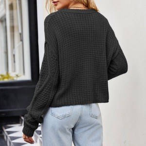 Suéteres de mujer 2023-24 Aguja DE TRABAJO O Cuello de manga larga Suéteres para mujeres Suéteres de moda de punto para mujeres - Product Image 2