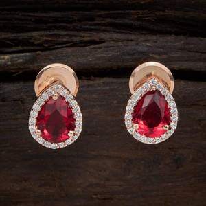 Boucles d'oreilles en zircon 135341 plaquées or, clous de forme poire sertis clos, design géométrique tendance goutte d'eau pour mariage, fête, fiançailles - Product Image 1