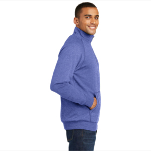 Sweat-shirt d'hiver à demi-zip pour homme, 100 % coton, personnalisé en gros, brodé, respirant, écologique, impression numérique, teinture unie - Product Image 3