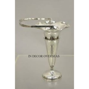 Único diseñador de lujo Color plata acabado brillante pulido alta calidad Metal trompeta florero boda decoración suministro - Product Image 5