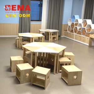 Meubles de crèche Ema, jouets éducatifs préscolaires, ensemble de table et de chaise Montessori pour la salle de classe, meubles pour enfants de maternelle - Product Image 4