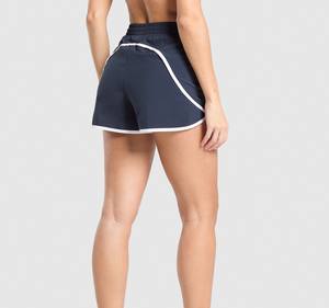 Pantalones cortos deportivos cómodos para mujer, venta al por mayor, pantalones cortos transpirables de Color sólido para el sudor - Product Image 4