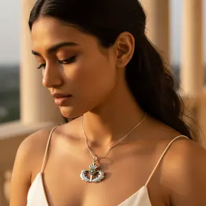 Colgante de Espino de Plata de Ley 925, Estilo Religioso, Joyería Escocesa, Chapado en Rodio, Acabado en Oro Rosa, Dijes de Platino - Product Image 1