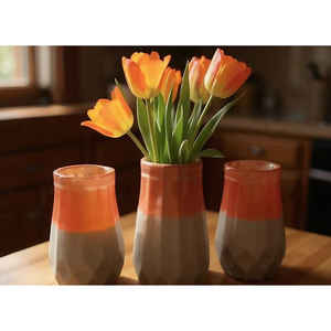 Vases floraux modernes de luxe en résine époxy, vases de sol artisanaux pour la décoration du salon ou du bureau, style vintage pour mariage - Product Image 5