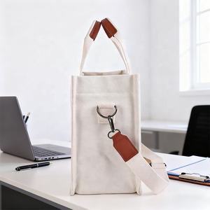 Sac fourre-tout moyen personnalisé, sacs à main écologiques, sac à main rembourré en toile de coton, sac de courses avec logo et sangle réglable - Product Image 5
