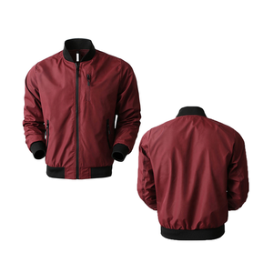 Chaquetas de bombardero de estilo caliente para hombre a la venta tela de lona con cuello levantado y decoración de patrón de invierno - Product Image 1