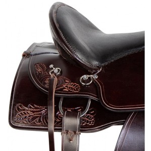 Silla de montar de caballo occidental tipo inglés de diseñador hecho a mano de alta calidad duradera cómoda cuero sintético genuino al por mayor - Product Image 4