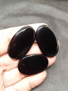 UDGEMS Natural Black Onyx Cabochon Flat Back Oval Loose Gemstone for <b>Crafting</b> Rings Pendants <b>Wire</b> Wrapping Bulk Quantity 100g - Product Image 4