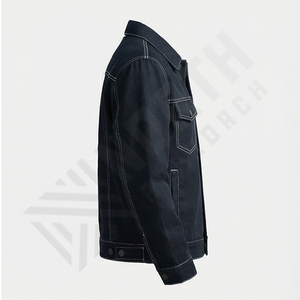 Veste en jean en coton pour homme de haute qualité, devant droit, style décontracté, vêtements d'hiver, processus de revêtement personnalisé, style formel, vêtements d'extérieur - Product Image 3