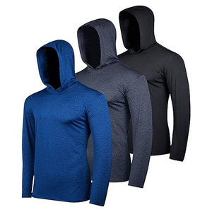 Sweat-shirts à capuche pour homme, manches longues, logo personnalisé et tissu tricoté uni - Product Image 3