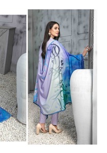 Diseñador damas estilo modesto invierno bordado ecológico hasta la rodilla estilo paquistaní Kameez Shalwar trajes rectos - Product Image 4