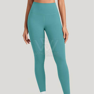 Legging de yoga personnalisé en polyester à taille élastique Legging léger de style unique pour femmes - Product Image 1