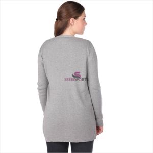 เสื้อคาร์ดิแกนผู้หญิงสีเทาพร้อมกระเป๋าด้านหน้าแบบเปิด - Product Image 5