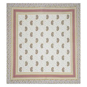 Heritage Ivory Cotton 3-Piece Floral Bedsheet Set Olive Paisley Accents Soft Touch Premium Indian Bedding Double Bed Export - Product Image 3