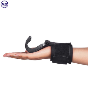 ตะขอยกน้ำหนัก (คู่) สายรัดข้อมือรองรับมือจับสำหรับผู้ชายและผู้หญิง8มม. หนาเบาะยกน้ำหนักยางนีโอพรีน
