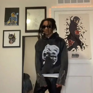 Sweat à capuche en coton noir personnalisé effet délavé à l'acide streetwear d'hiver pour hommes manches zippées impression lavée pull Boxy capuche courte - Product Image 3