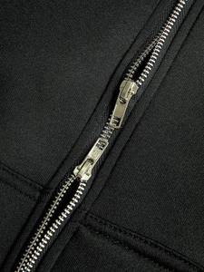 Sudadera con capucha negra con doble cremallera para hombre, ropa de calle, sudadera con cremallera completa de lana pesada, chaqueta con capucha personalizada con cremallera frontal de doble metal al por mayor - Product Image 3