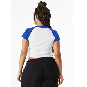 Camisetas de Manga Raglán con Apliques 3D para Mujer, Primavera-Verano, Cuello Redondo, Estilo Y2K, Lindas para Salir, Camisetas Cortas - Product Image 4