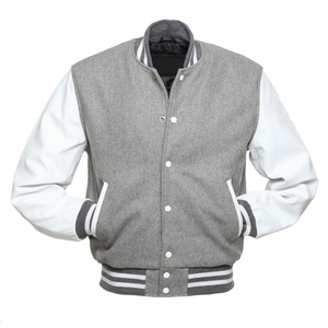 Chaqueta con letras de béisbol personalizada para adultos y jóvenes de la mejor calidad Material de lana de color personalizado con mangas de cuero chaqueta universitaria - Product Image 4