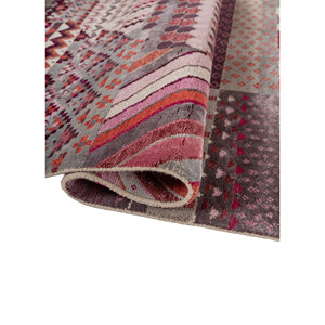 Alfombras Anudadas a Mano de Lana y Seda de Bambú con Patrón Geométrico Manchaha, Rosa y Morado para Uso Doméstico-Les-2847 - Product Image 2