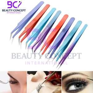 Pince à épiler d'extension de cils de couleur pastel douce pour artistes de cils pince à épiler d'extension de cils en acier inoxydable meilleure pince à épiler de vente - Product Image 2