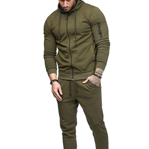 Sweat à capuche zippé pour homme, coupe classique, automne, survêtement de sport, streetwear, bas de survêtement personnalisés, écologiques et actifs - Product Image 1