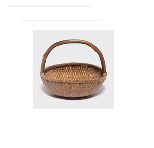 ตะกร้าหวายช้อปปิ้งพร้อมที่จับทำด้วยมืองานฝีมือดาวอินเดียอุปกรณ์ครัวบ้านและห้องครัว - Product Image 1