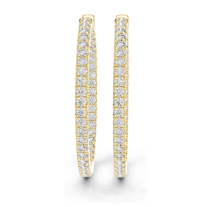 0.99 CT Lab-Grown Diamond <b>Hoop</b> Earrings Round Brilliant Cut 10KT, 14KT, 18KT Gold & 925 <b>Silver</b> Rose, Yellow, White Gold - Product Image 1