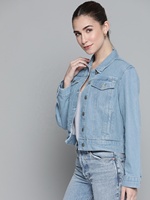 Veste en jean tricotée décontractée surdimensionnée pour femme OEM avec rembourrage en coton, veste d'hiver écologique pour femmes