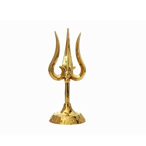 Golden Trishul Idol para Puja Home Decor espiritualidad y elegancia para su oficina en casa o templo. - Product Image 3