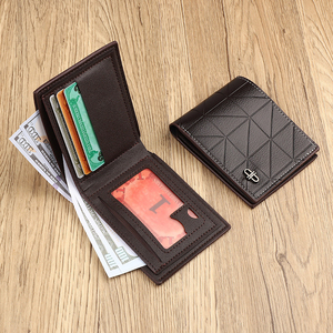 Cartera Corta de Cuero Suave de Alta Calidad para Hombre con Protección RFID, Patrón Sólido, Cierre Personalizado con Logotipo, Monedero - Product Image 5