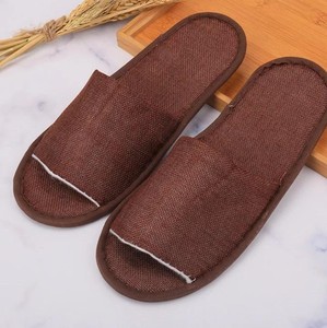Pantoufles jetables en jute de qualité hôtelière Textile de maison écologique et durable lavable réglable avec des techniques tissées teintées en plaine - Product Image 5