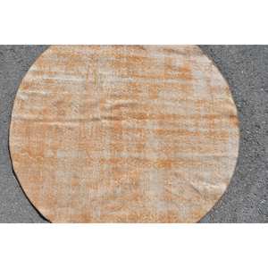 Tapis Oasis Moderne Vintage Turc Orange 4.6 'X 4.6' Tissage Plat Patchwork Design Laine Latex pour Décorations de Salon - Product Image 5