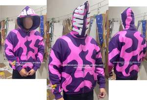 Sweat à capuche unisexe oversize pour homme, style Harajuku vintage, 100% coton, chaud, imprimé, ample, avec broderie, pour l'automne - Product Image 5