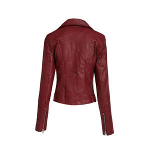Chaquetas de moda de cuero genuino con cremallera completa personalizada para mujer en la mejor calidad con precio al por mayor mejores chaquetas de cuero para mujer - Product Image 2