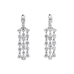 Magnifiques boucles d'oreilles pendantes en diamant 11,40 CTW clarté VVS, vente en gros, bijoux de luxe sur mesure en or blanc, nouvelle tendance - Product Image 1