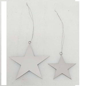 Nouveautés Ornement étoile moderne en argent poli brillant avec finition miroir laser, décoration suspendue mobile - Product Image 4