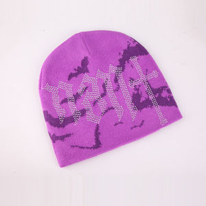 Gorros de Invierno Personalizados al por Mayor con Diseño de Calavera, Tejido Jacquard, Logotipo Personalizado OEM, Impresión Digital, 100% Acrílico, Unisex, Estilo Vintage - Product Image 3