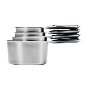 Ustensiles de cuisine Ensemble de tasses à mesurer en acier inoxydable couleur argent Idéal pour les ustensiles de cuisine Outils de cuisson Couverts et couverts élégants - Product Image 3