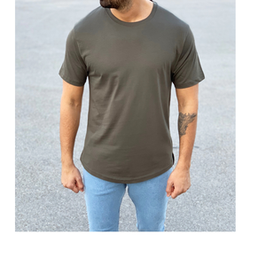 T-shirt court décontracté pour homme en polyester/coton, coupe oversize, style hip-hop, avec logo personnalisé, impression numérique, motif uni, style streetwear - Product Image 5