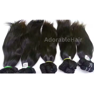Vente en gros d'extensions de cheveux 100% indiens naturels noirs Remy à cuticules alignés tressage à double trame à vague profonde traitée à la machine - Product Image 3